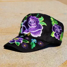 National Wind/вышитый цветок Бейсбол бейсболка с возможностью регулировки размера Шапки для Для женщин 121