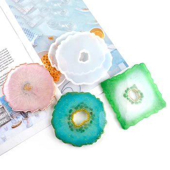 

Silicone Mold Resin Clear Mold DIY Coaster Crystal Coaster Mold Home Room Table Decoration Mold Irregular Coaster Cup Mat