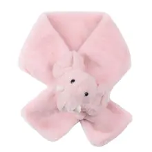 Детский зимний плотный плюшевый шарф-воротник с петелькой для малышей, однотонный милый игрушечный слон, украшение, обертывание вокруг шеи, теплый шейный платок