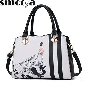 

SMOOZA Women Handbag Famous Brand Luxury Bags For Women 2019 Designer Handbag Ladies Hand Bags Leather Crossbody Bag Printing