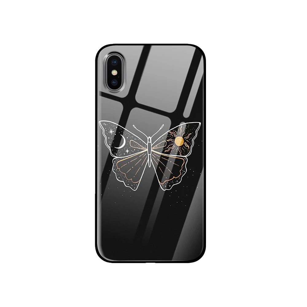 Краткое черно-белое закаленное стекло Роскошные Чехлы для samsung Galaxy S10 S8 S9 Plus, Note 8, 9