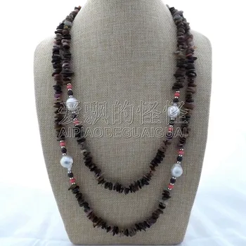

N122401 58'' White Pearl Coral Necklace