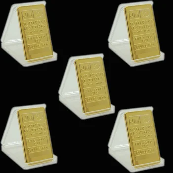 

5Pcs/lot Euro Gold Replica Bullion Bar Johnson Matthey Assayer & Refiners Fine Gold 999 1 Ounce Troy Collectibles Coin