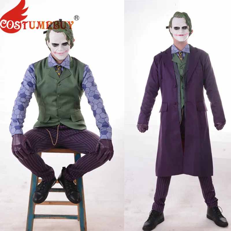 

CostumeBuy Batman The Dark Knight Joker Cosplay Suit Man The Joker Costum Uniform Full Set Halloween Outfit Custom Made