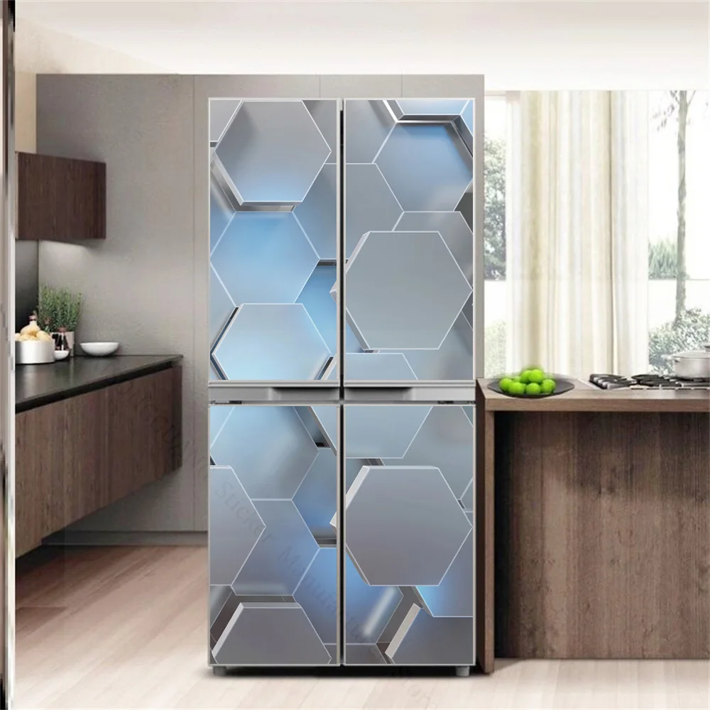 Vintage Self Stick Fridge Wrap Human Flower Beach Vinyl Door Mural Sticker For Refrigerator Peel and Stick Removable Wrap Decal