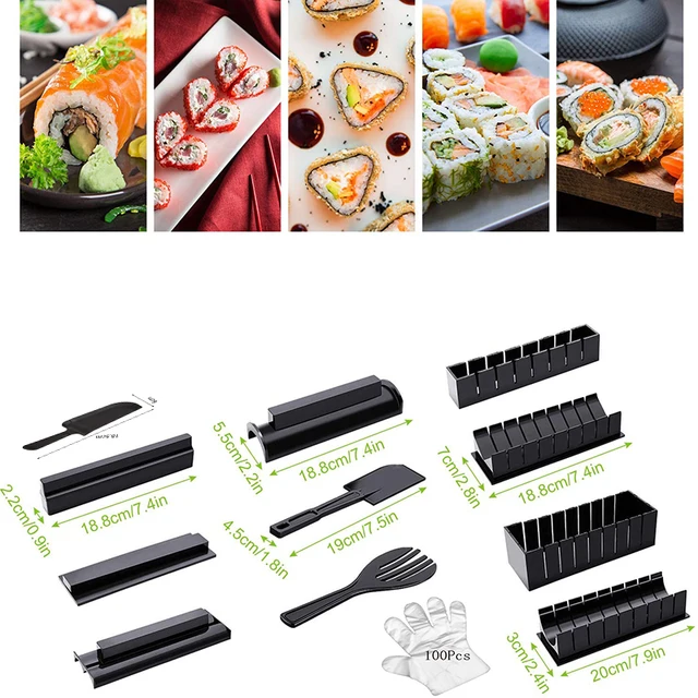 Sushi Maker 12 Pieces Kit Plastic Sushi Set of Tools Kitchen Tools/Sushi Set/Sushi Mold/Rice Ball Cake Roll Mold 4