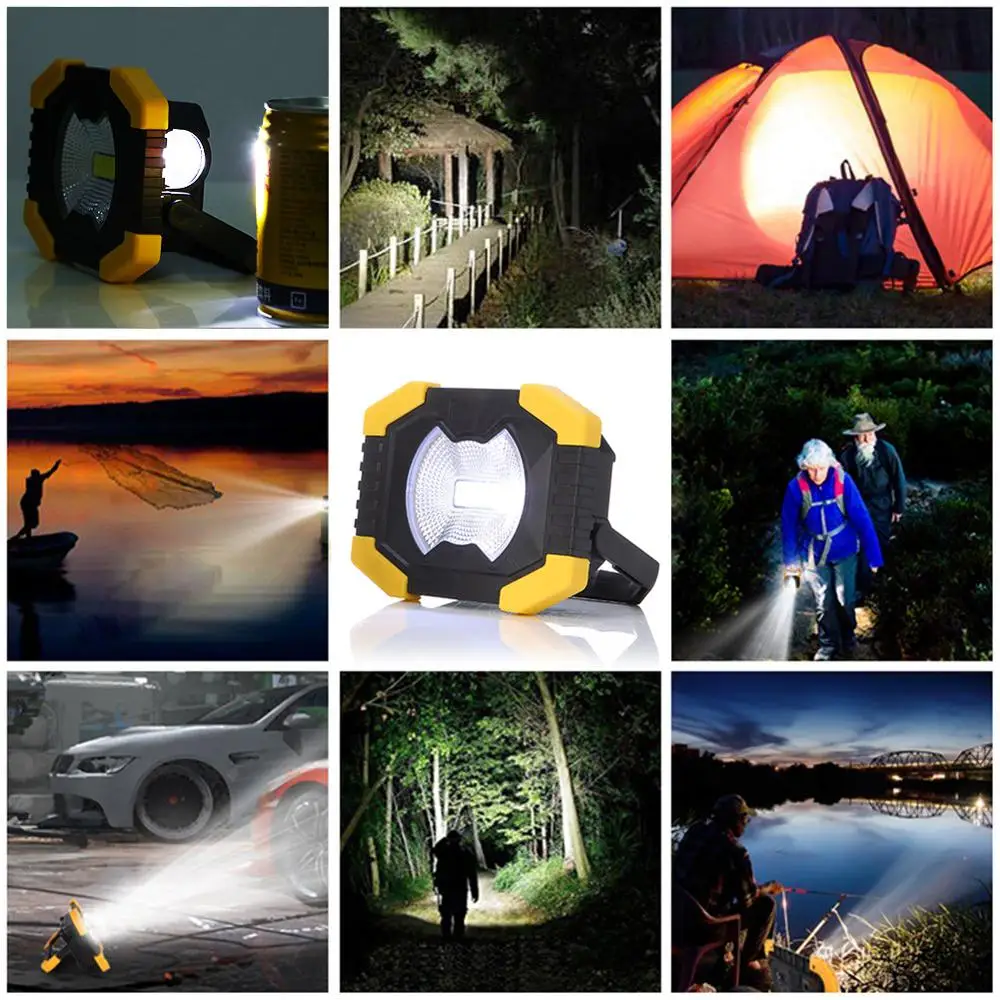 100W Led Portable Spotlight 8000lm Super Bright Led Work Light Solar energy Rechargeable for Outdoor Camping