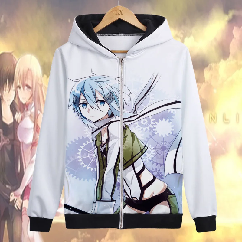 Аниме Толстовка с капюшоном Sword Art Online Alicization повседневные толстовки на молнии с капюшоном для мальчиков Academy SAO World пальто японский мультфильм