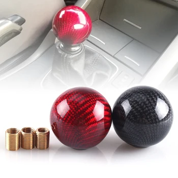 

Universal Car Gear Shift Knob Shifter Lever Round Ball Shape Carbon Fiber SK091