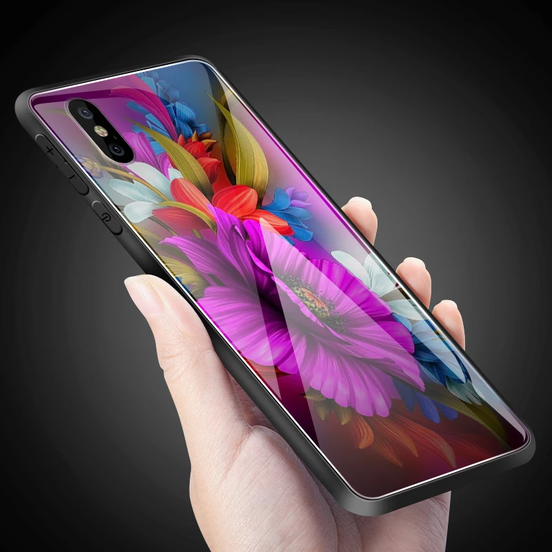 Для iPhone 5S, se, 6, 6 S, 7, 8 Plus XR XS макс. закаленное стекло чехол для Meizu M5 M6 M8 M9 Примечание 16th плюс ударостойкий чехол с принтом Bloom в виде ракушки
