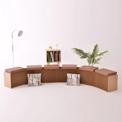 Taburete de papel plegable creativo, banco de almacenamiento para dormitorio, mueble portátil, tapizado, ahorro de espacio