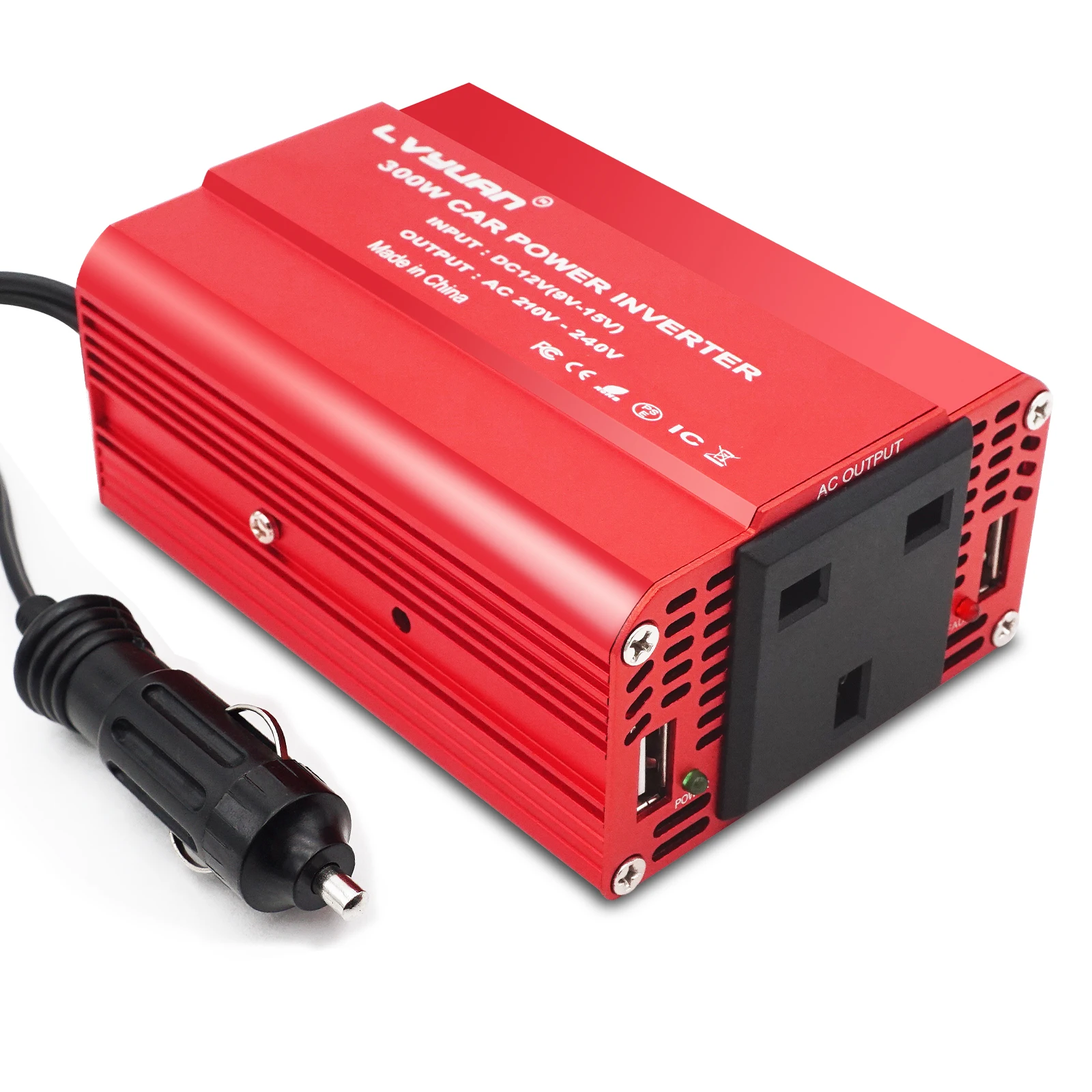 Vehicle Inverter Car Converter Inverter Car Charger Car Inverter Car Power Converter Power Inverter Car Power Inverter 300W DC 12V To AC 110V 220V 3.1A Dual USB Car Adapter Converter Auto Charger Modified Sine Wave US Socket