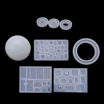 

Resin Casting Mold Set Silicone Resin Jewelry Mold with Hanging Hole DIY Jewelry Accessories Hot