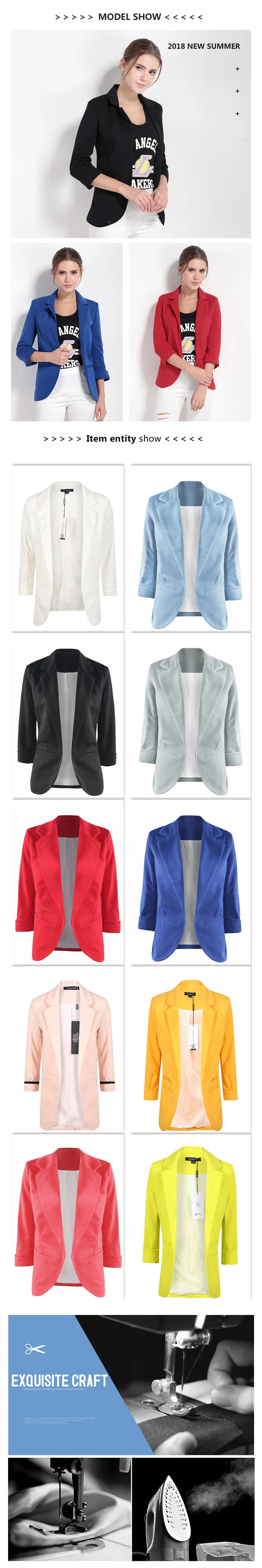 HDY Haoduoyi весенне-осенние тонкие женские официальные пиджаки офисная работа, открытая передняя вырезка, Женский блейзер, пальто, Лидер продаж, мода женский пиджак для офисных