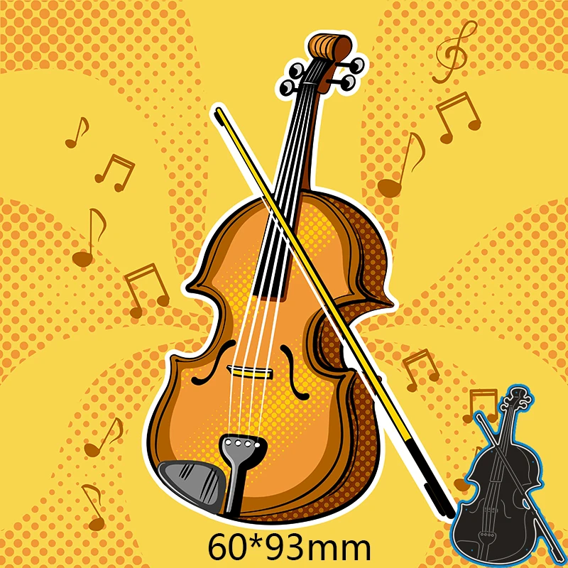 

Metal Cutting Dies Violin for 2020 New Stencils DIY Scrapbooking Paper Cards Craft Making Craft Decoration 60*93mm