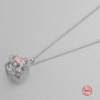 

2020Fashion Charm Pure 925 Silver Original 1:1 Copy, Delicate Orchid Elegant Fashion Flower Necklace Female Luxury Jewelry Gifts