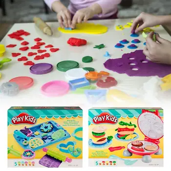 

DIY Clay Toys Color Clay Tool Mold Set DIY Plasticene Clay Kitchen Pretend Play Toy Cooking Toys Accessories For Children