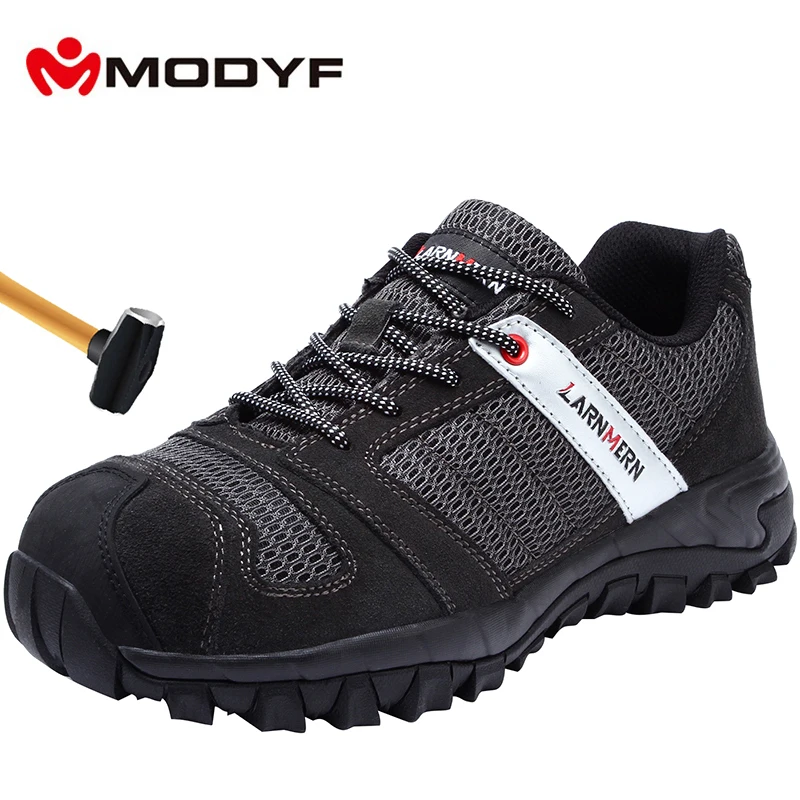 

Modyf Mens Steel Toe Cap work Safety shoe Boots genuine winter autumn work Motorcyle Ankle Boot Outdoor lace up boots