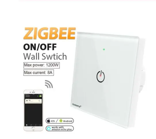 AC110-220V ZigBee 3.0 smart light panel switch controller Wireless wall Remote work with APP phone amazon echo plus gatew