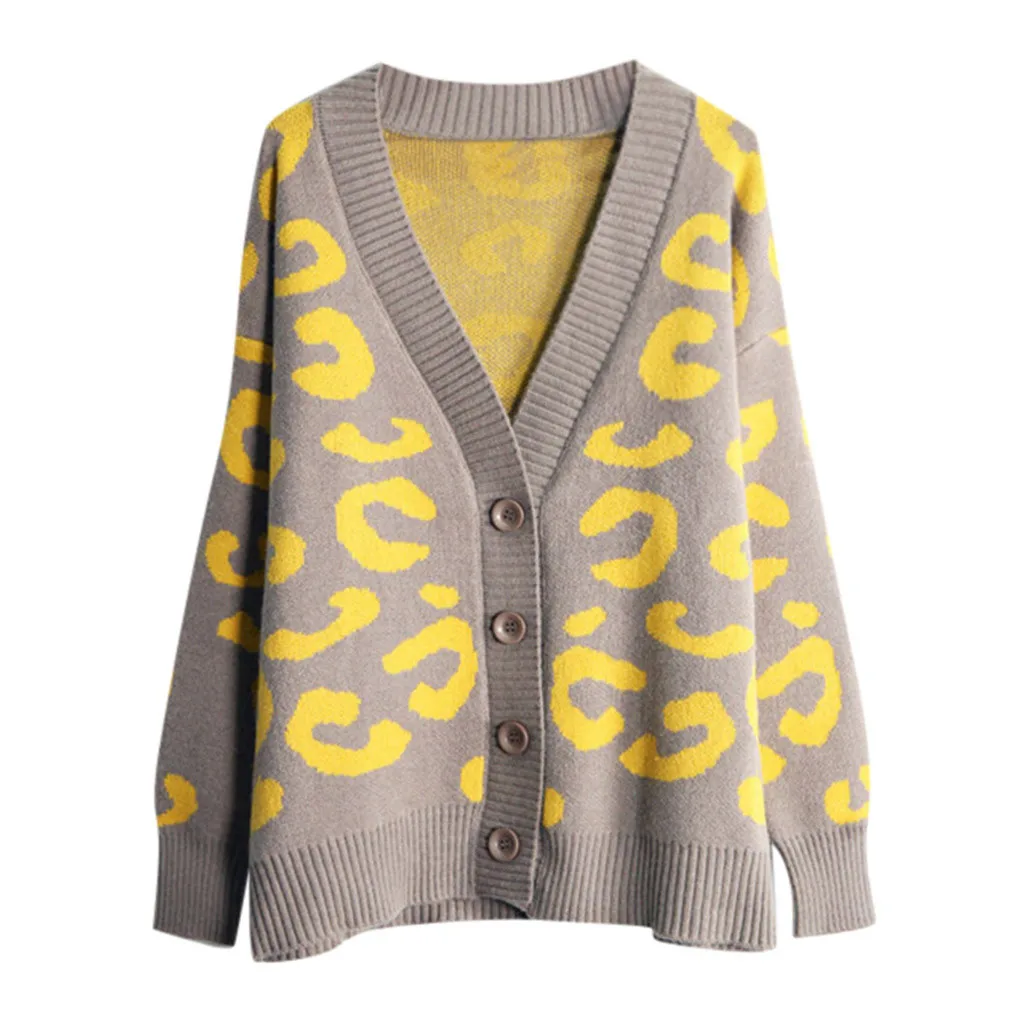 JAYCOSIN осенне-зимний вязаный кардиган с длинным рукавом, Женский Гладкий вязаный свитер, дизайнерский кардиган с карманами, женский джемпер, пальто 9906 - Цвет: Gray