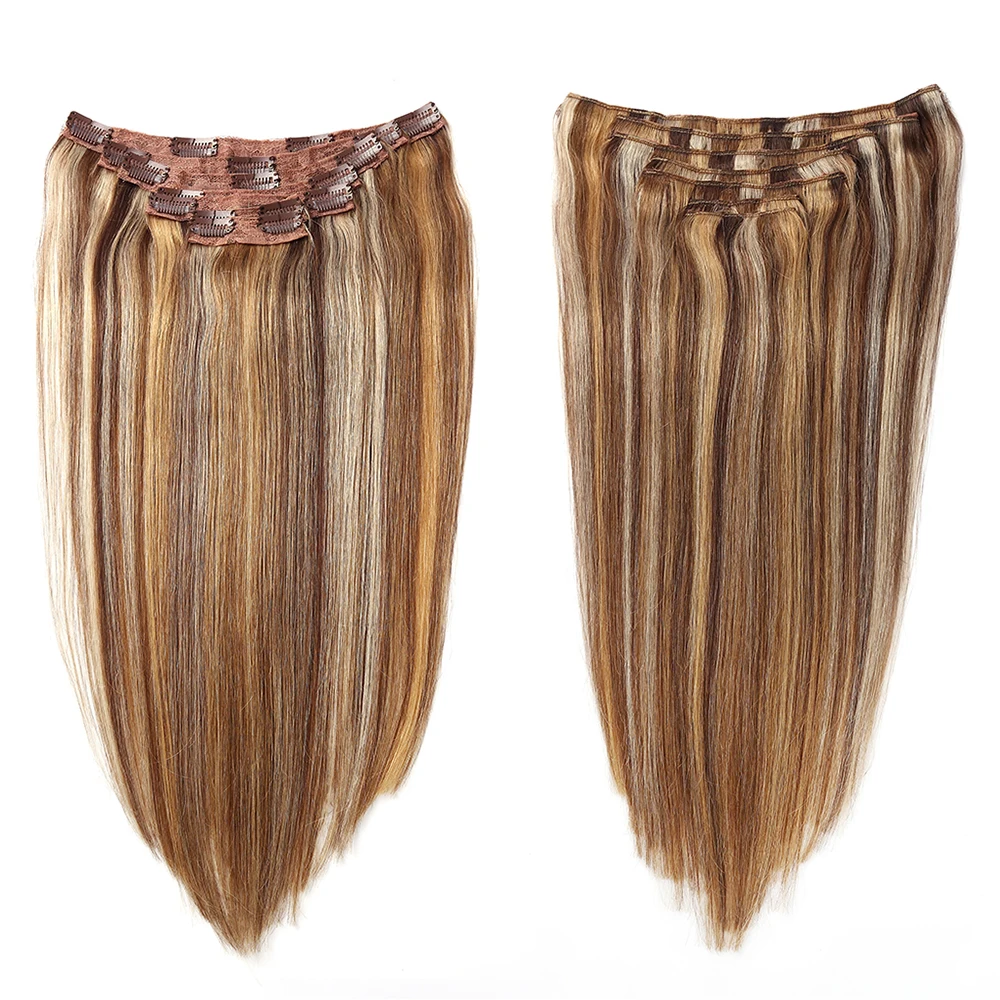 Sindra Человеческие волосы Remy для наращивания на заколках 14 " 24" 90 г 120 7 шт. прямые