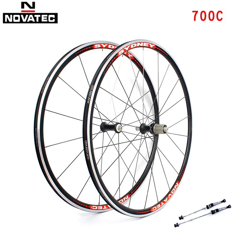Novatec Road Bike Wheelset 700C Bearing Wheels 7-11 Speed V Brake Clincher Front Rear Aluminum alloy 16 20H bicycle Wheelsets