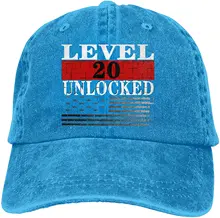 

Level 20 Unlocked Sports Denim Cap Adjustable Unisex Plain Baseball Cowboy Snapback Hat