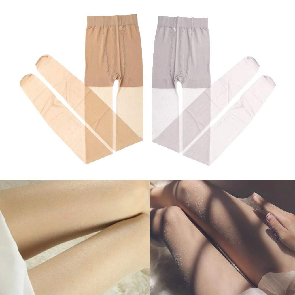 2Pcs Womens Sparkle Stockings Pantyhose Ultrathin High Waist Tights Tulle Shimmer High Waist Strumpfhose