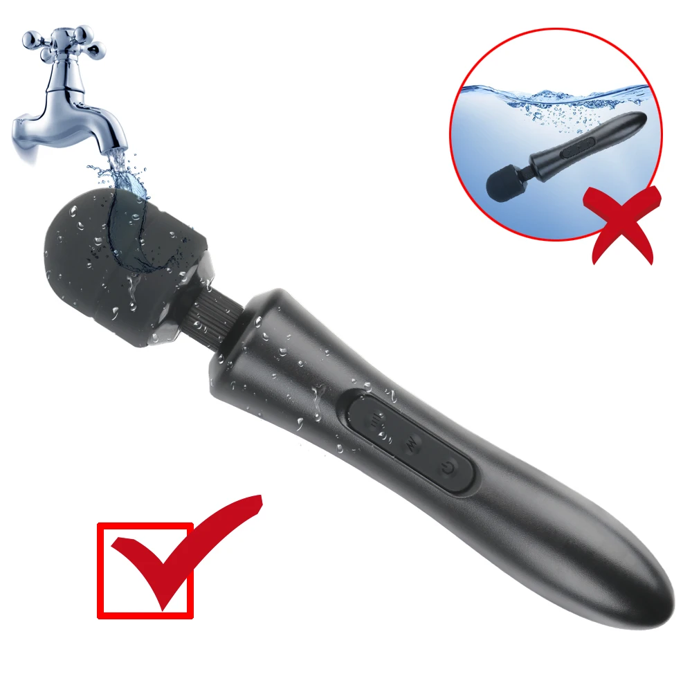 Potente vibratore a bacchetta magica, giocattoli sessuali per donne, enorme testa AV Rod, 20 frequenze, 8 velocità, massaggio corporeo, vibrato_voghion.com