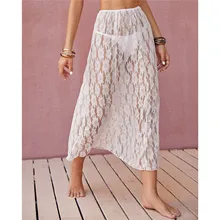 

CHYAOWU0130 Summer White Lace Hollow Out Skirt Swimsuit Cover Up Bikini Skirts Beach Outing Beachwear Swimwear for Women 2022