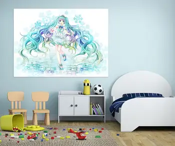 

[Self-Adhesive] 3D Hatsune Miku 973 Japan Anime Wall Stickers Mural Decal Wall Murals AJ WALLPAPER Belly