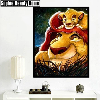 

Needlework Diy 5D Diamond Painting Lion King Simba Full Diamond Mosaic Pattern Diamond Embroidery Rhinestone Home Decor 198007