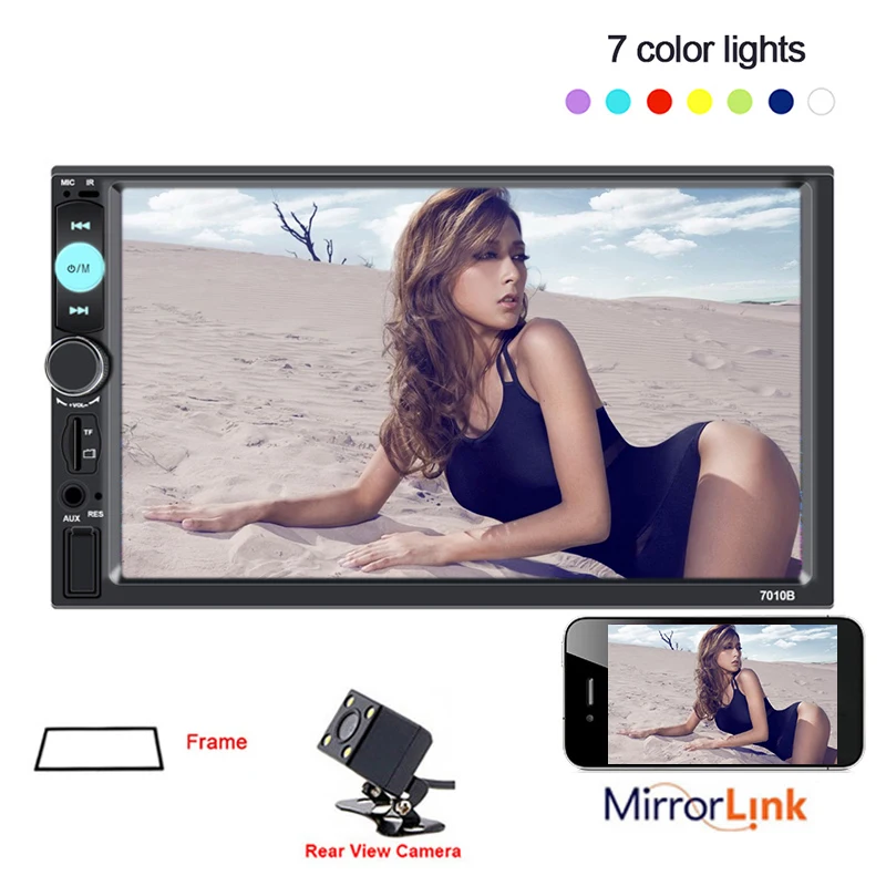 2 din car radio 7&quot HD Player MP5 Touch Screen Digital Display Bluetooth Multimedia USB Autoradio Car Backup Monitor oto teypleri |