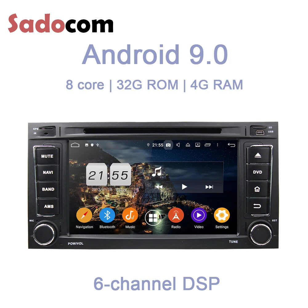 Android 9 0 для VW TOUAREG MULTIVAN 2002-2012 HD 4 Гб ОЗУ 8 ядер 32 TDA7851Car DVD плеер GPS навигация карта