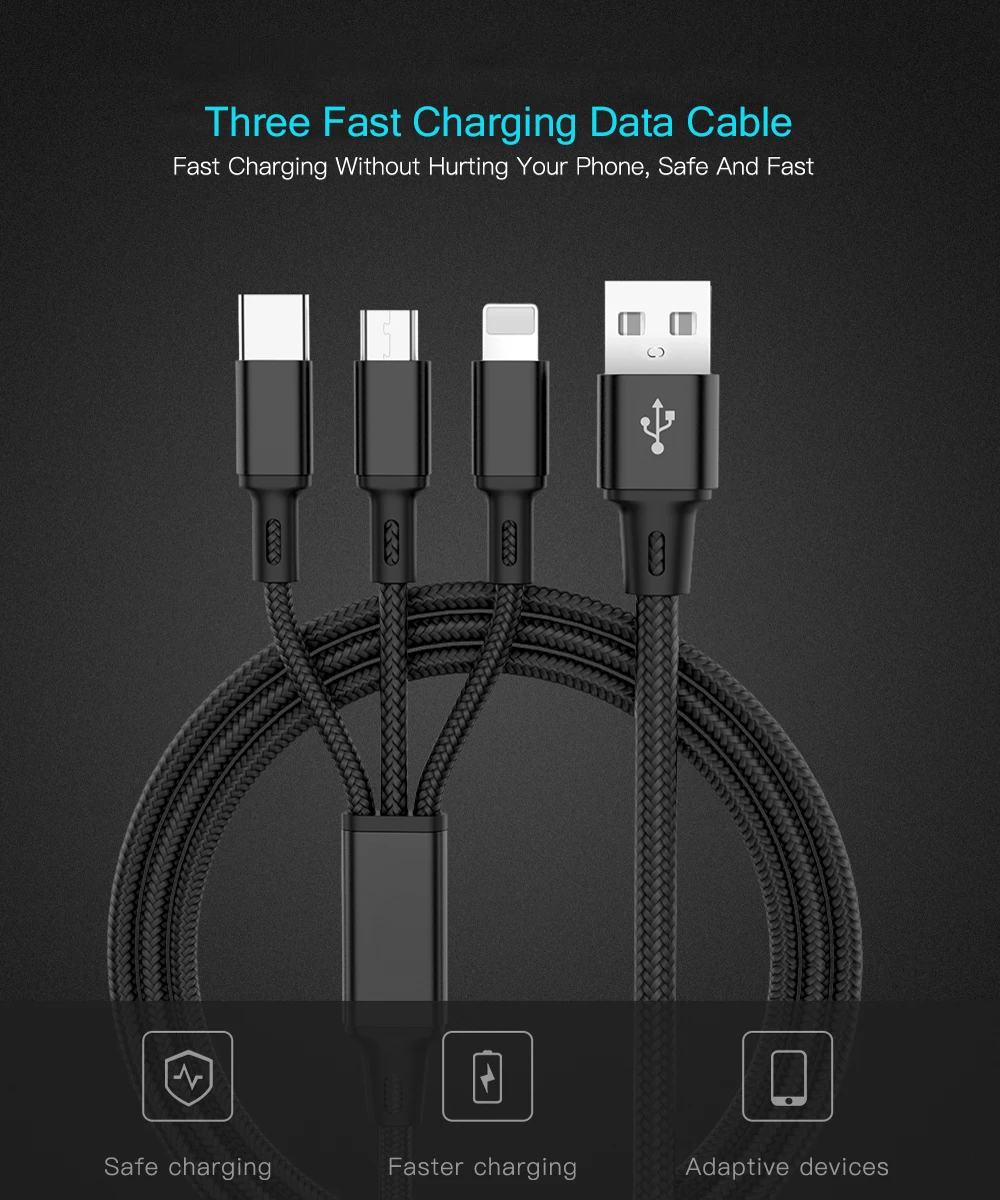 Usb-кабель зарядное устройство 3 в 1 Micro USB кабель для S9 для XS X 8 7 6 для Android USB