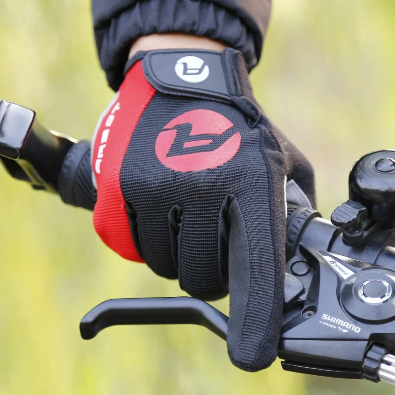 Full Finger Gloves Riding Gloves Warm Touchscreen Men Women Breathable Mittens Skiing Outdoor Sport Travel Gloves - Цвет: Красный