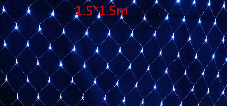 1.5X1.5m-white Светодиодное Сетчатое освещение рождественнской елки украшения световые сетки рождественские украшения для дома Рождественские садовые декоративные новогодние натальные - Цвет: 1.5X1.5m-white