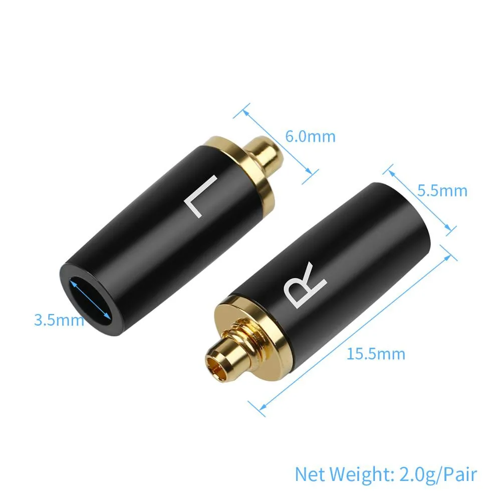 4Pair MMCX Adapter For UE900 SE535 SE215 W10 Headphone Pin Gold Plated Copper Plug Earphone Audio Jack DIY Metal Wire Connector