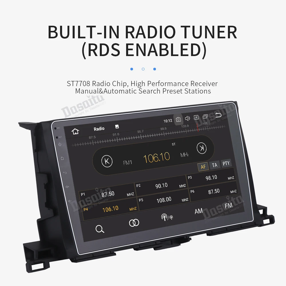 Top 10.2" HD Digital Capacitive Touch Screen Android 9.0 car Stereo Multimedia for Toyota Highlander 2015 2016 GPS Navigation System 6