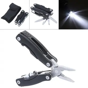 

Mini Multifunction Accessories External-type Combination Folding Pliers Tool with LED Lights for Camping Outdoors Hand Tools