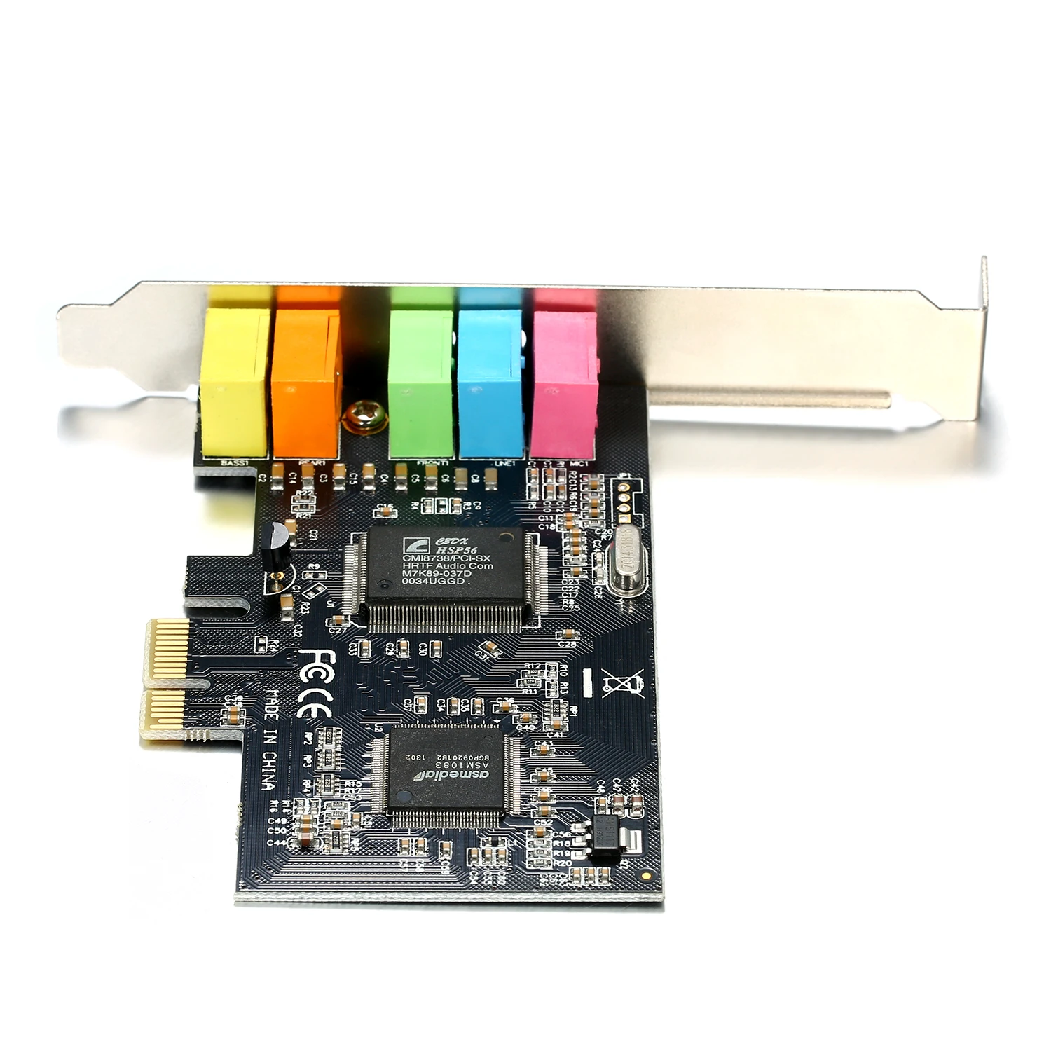 PCIe Sound Card 5.1 Internal Sound Card For PC Windows 7 with/without Bracket 3D Stereo 6 Channel CMI8738 Audio Sound Card