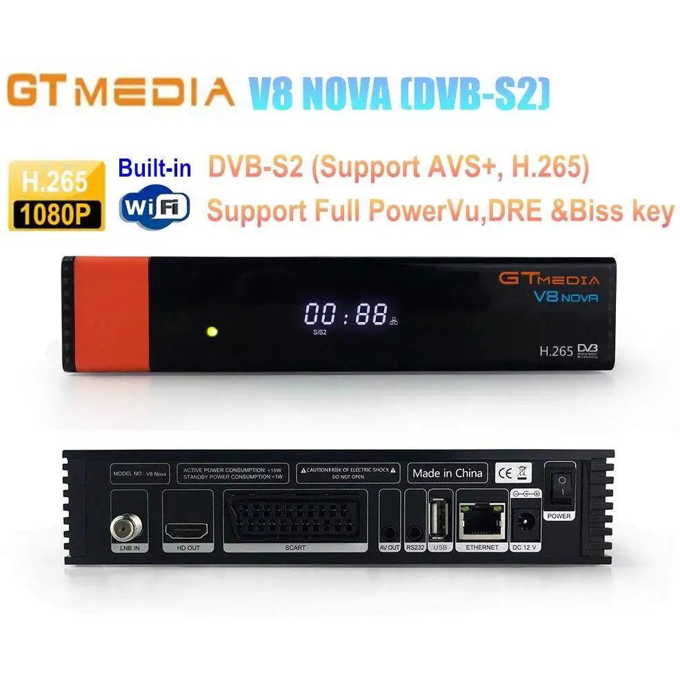 Рецептор Gtmedia V8 Nova встроенный wifi питание по freesat v8 супер DVB-S2 1 год Cccam Cline на 1 год ТВ коробка такая же как V9 супер