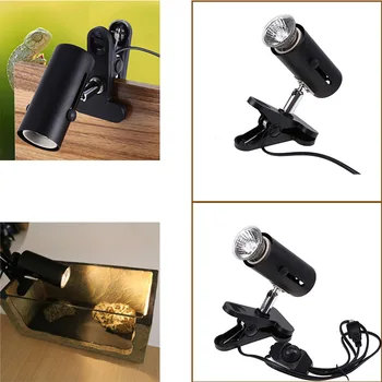 

110V UVA UVB Adjustable Reptile Heating Lamp with 75W Bulb Temperature Lamp Turtle Heat Back Pet Light Aquarium Habitat Lighting