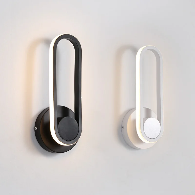 

White Modern LED wall sconce light flexible black wall lamp adjustable wall mounted lamp dimmable in bedroom reading room foyer