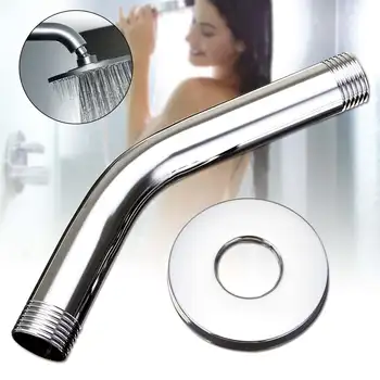 

6'' Stainless Steel Chrome Shower Arm Wall Mount Shower Head Extension + Flange