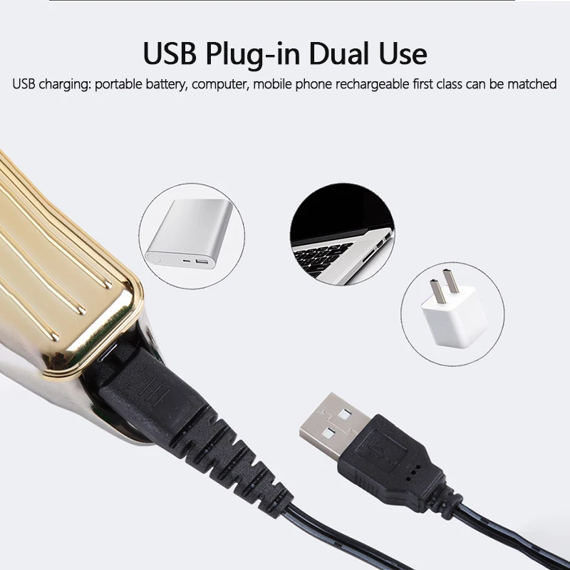 USB кабель Ретро профессиональные машинки для стрижки волос мужские сильные