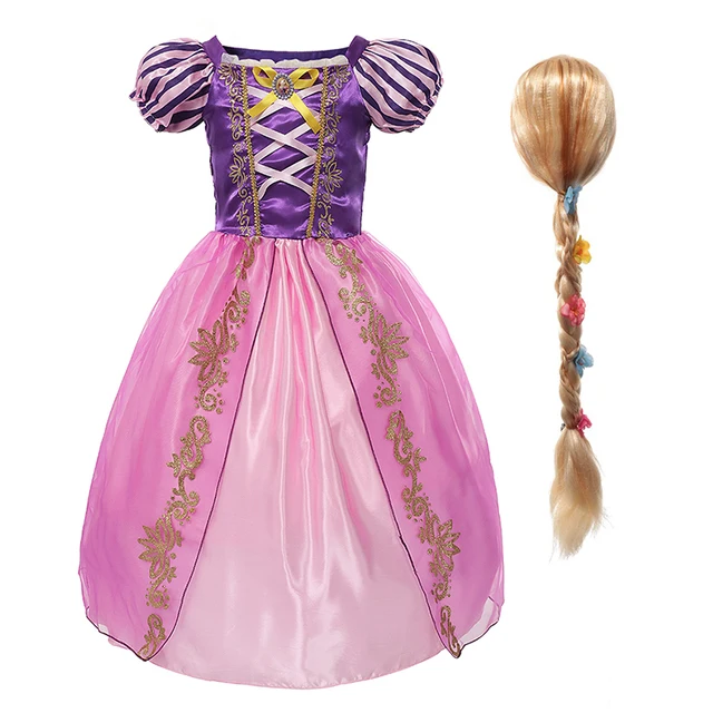 Disney-vestido de princesa Rapunzel para niñas, disfraz de Sofía, ropa de fiesta de Navidad, 2-8 años 2