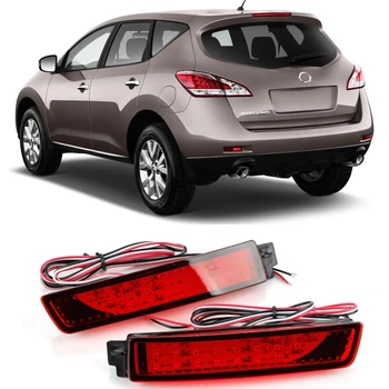 

2Pcs Led Rear Bumper Reflector Lamp For Nissan Murano 2009 2010 2011 2012 2013 2014 Red lens Tail Brake Rear Fog Lamp