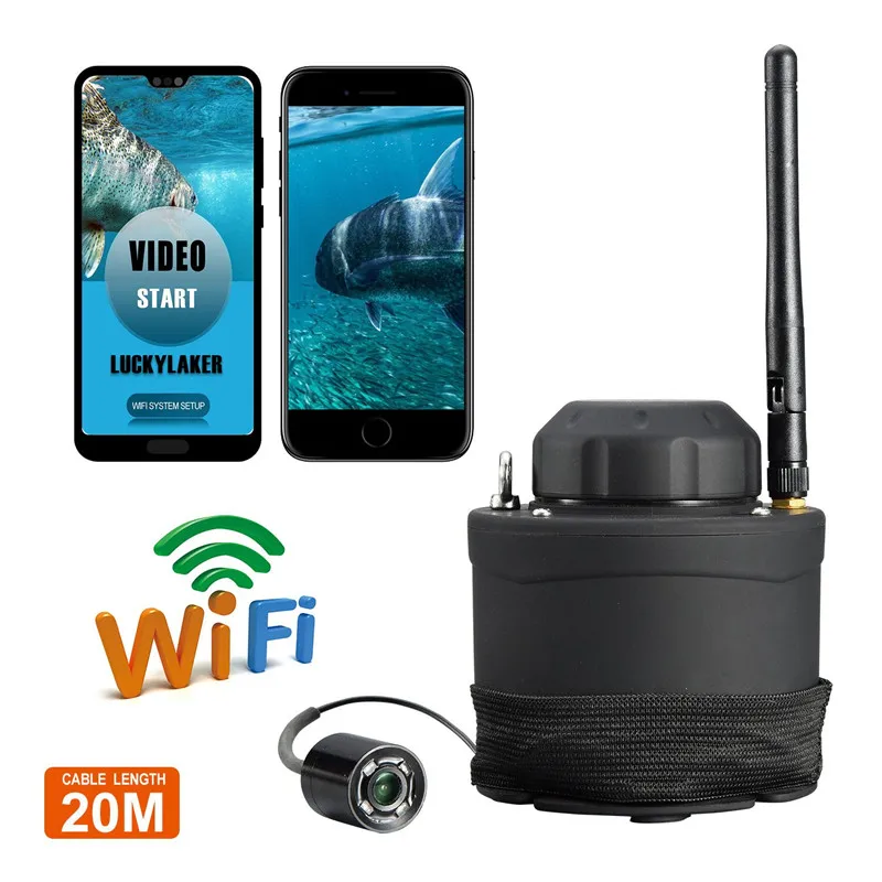 

Russian menu!LUCKY 20M Portable Underwater Fishing Camera 80M Wireless WIFI Fish Finder DVR Video Recording FF3309