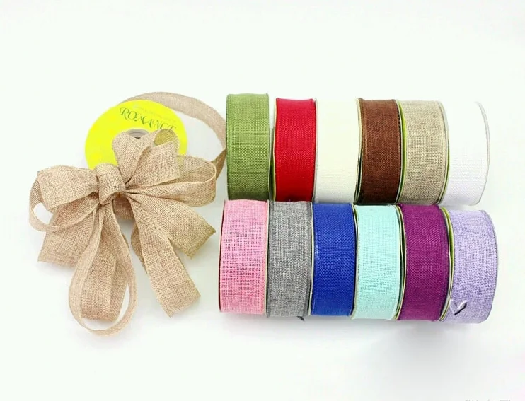 38 мм плед льняная лента 10 метров, DIY материалы ручной работы упаковка для упаковки подарков, 10Yc8904
